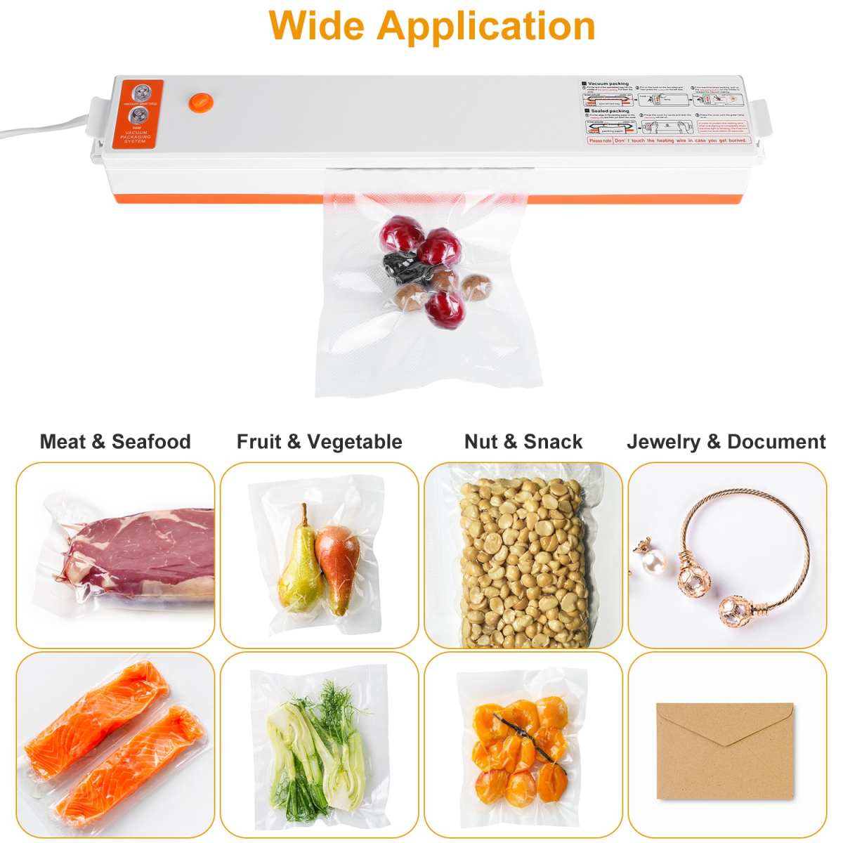 Electric Vacuum Sealer Machine Household Automatic Food Vacuum Sealer Quick Sealing System Machine For Fresh Food Dry Moist Food - Image 3