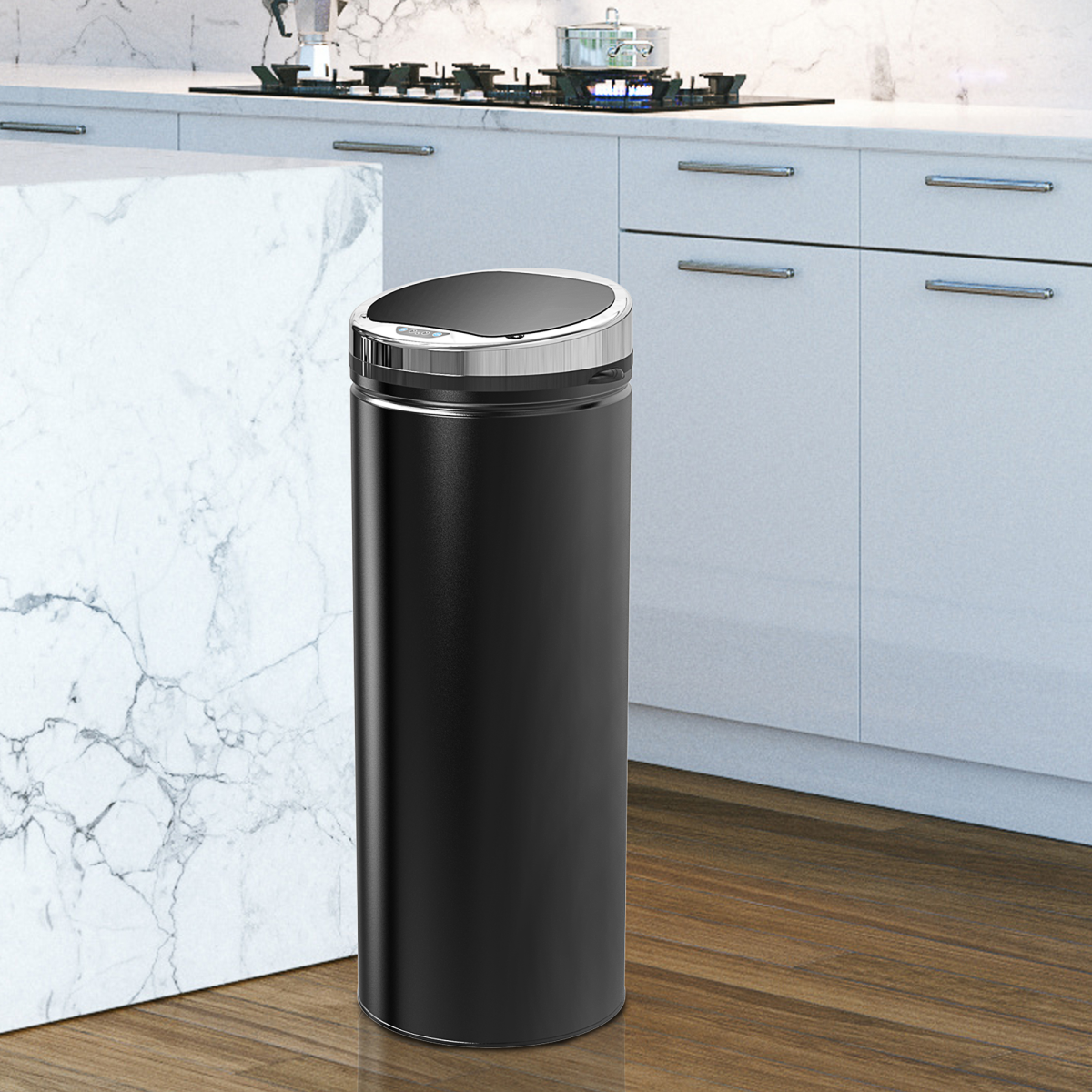 50 L Stainless Steel Sensor Trash Can W/ Bucket-Black - Image 2