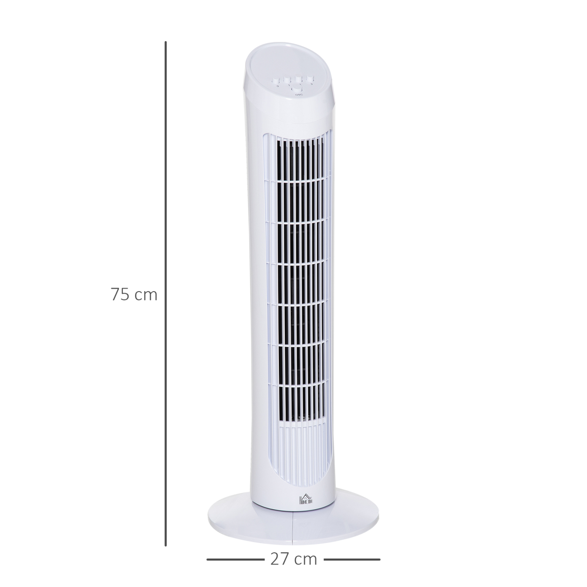 HOMCOM 30" Tower Fan Noise Reduction Wind 3-Level Cool ABS Indoor White - Image 3