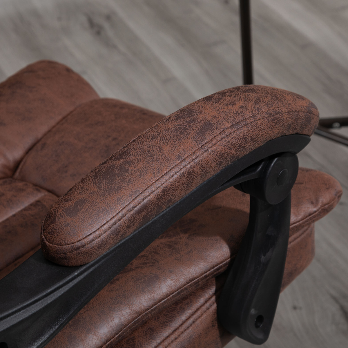 Executive Office Chair Computer Swivel Chair for Home with Arm, Footrest, Brown - Image 7