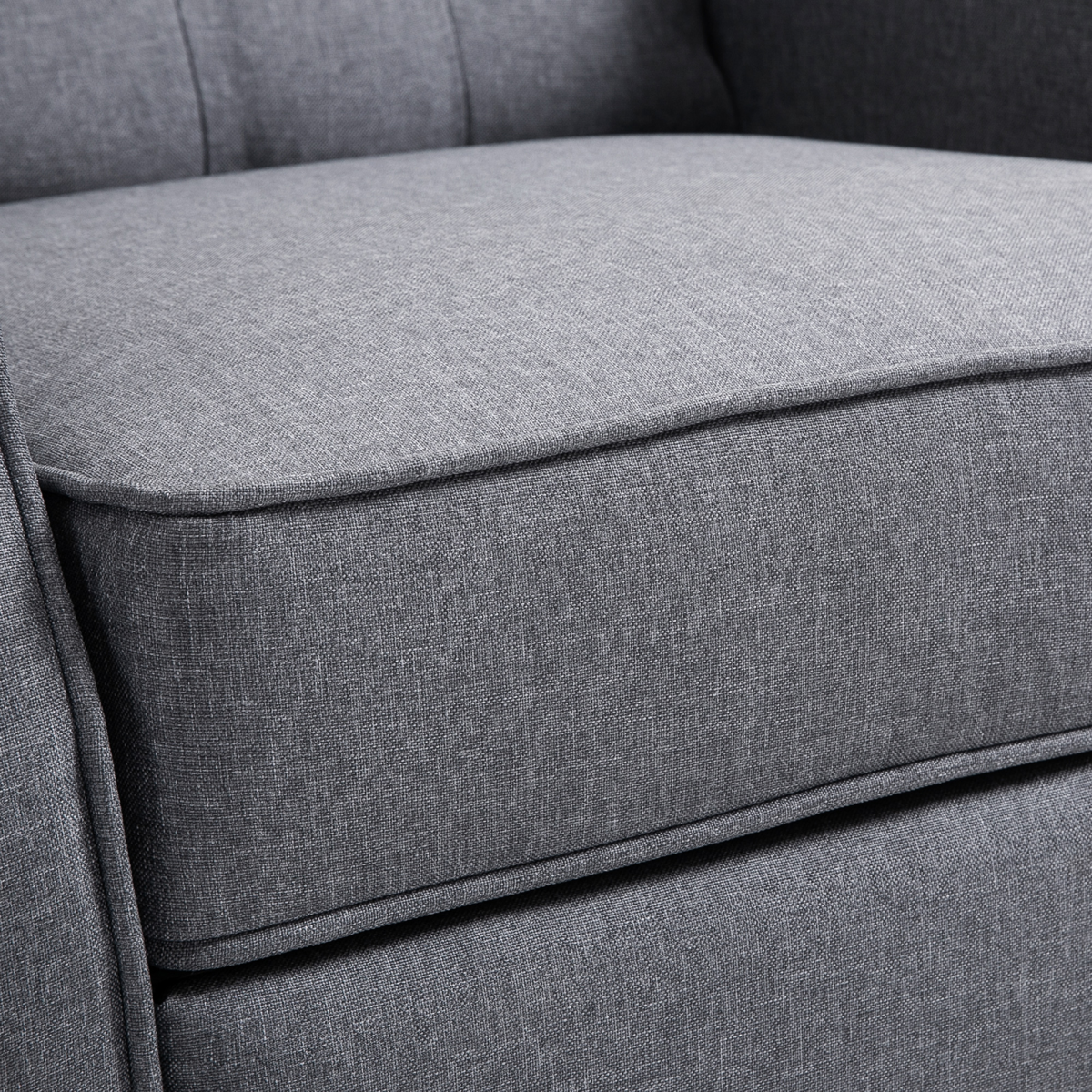 Recliner Armchair for Living Room Fabric Reclining Chair w/ Footrest Light Grey - Image 8