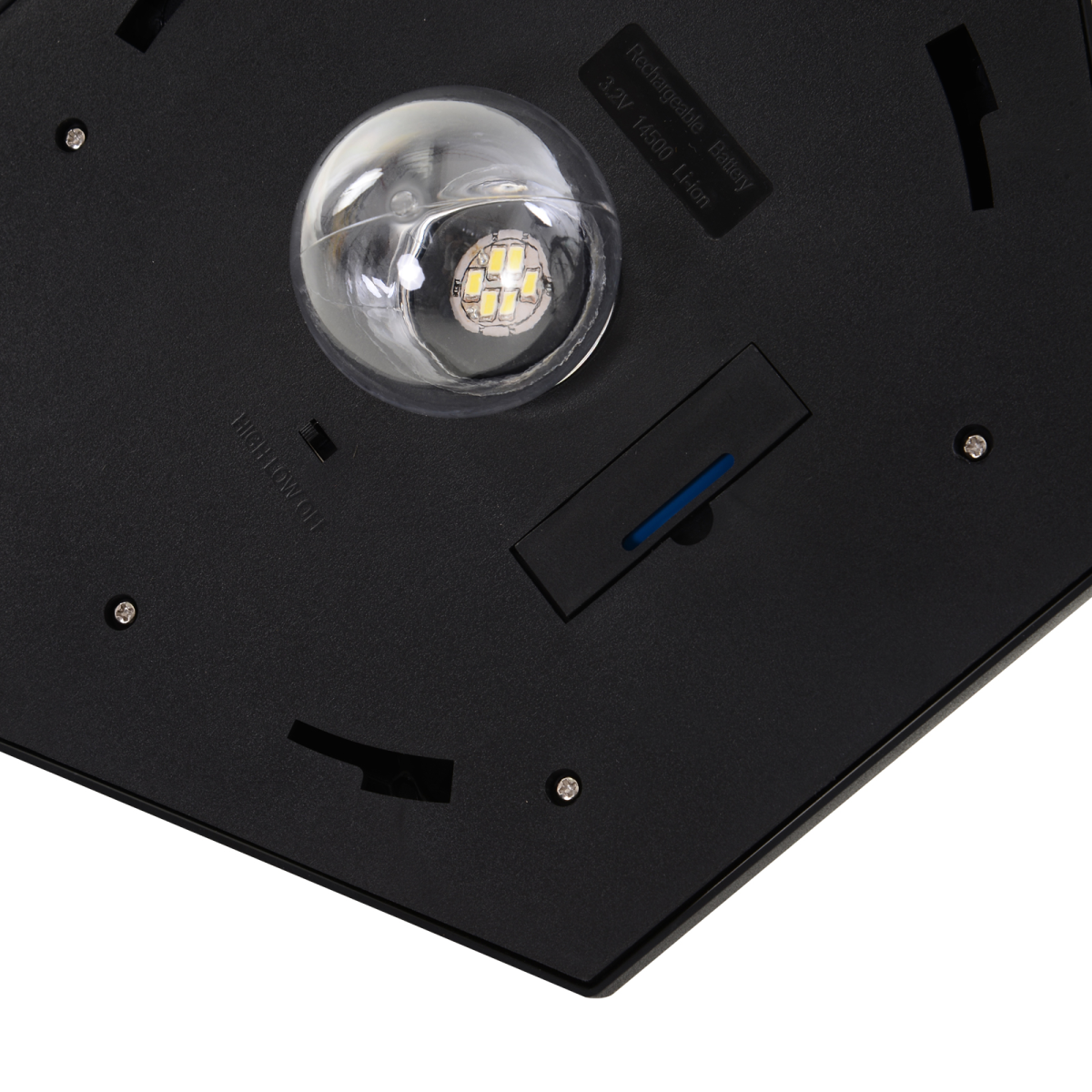 1.77m Tall Free-Standing ABS Garden Solar LED Lamp Post Black - Image 8