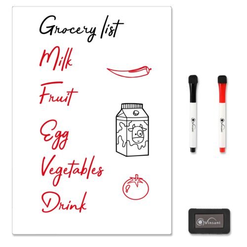 Vinsani A3 Whiteboard w/ 2 Markers and Eraser 0000140