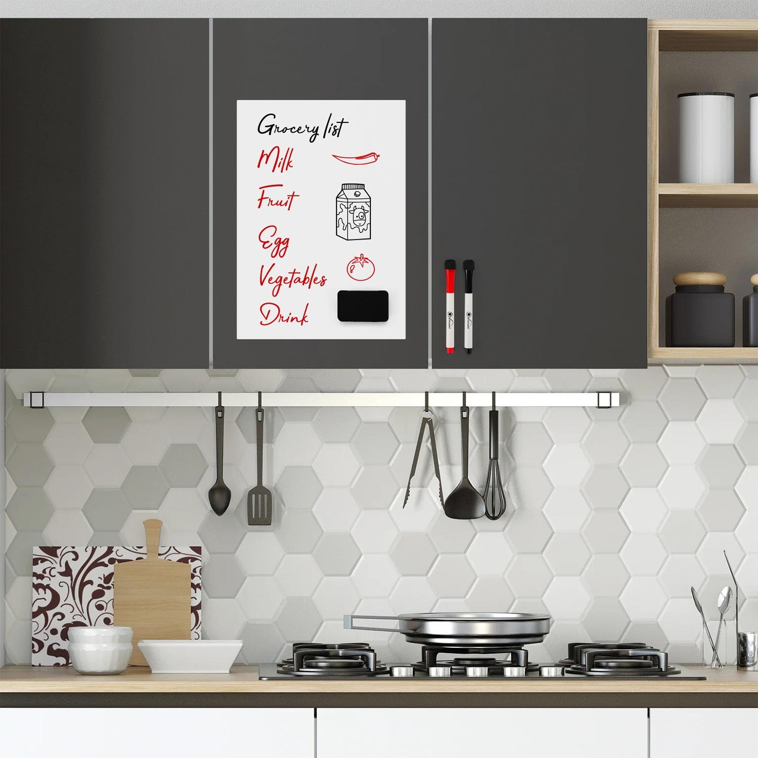 Vinsani A3 Whiteboard w/ 2 Markers and Eraser 0000140 - Image 8