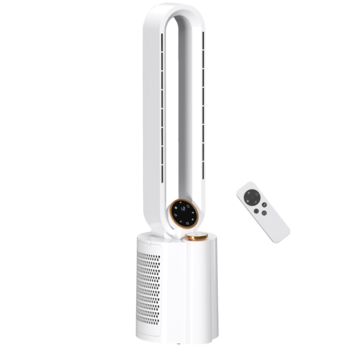 HOMCOM Bladeless Tower Fan with UV Sterilisation & Humidifier, Oscillation
