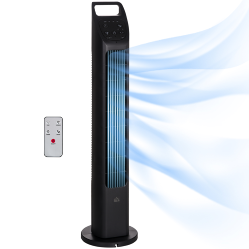 Oscillating Tower Fan Cooling with Remote, 4H Timer for Home Office