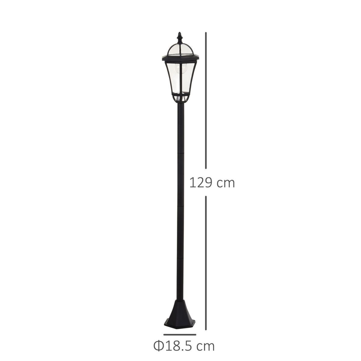 2 PCS LED Garden Lights Lamp Post Solar Powered Lantern black - Image 3