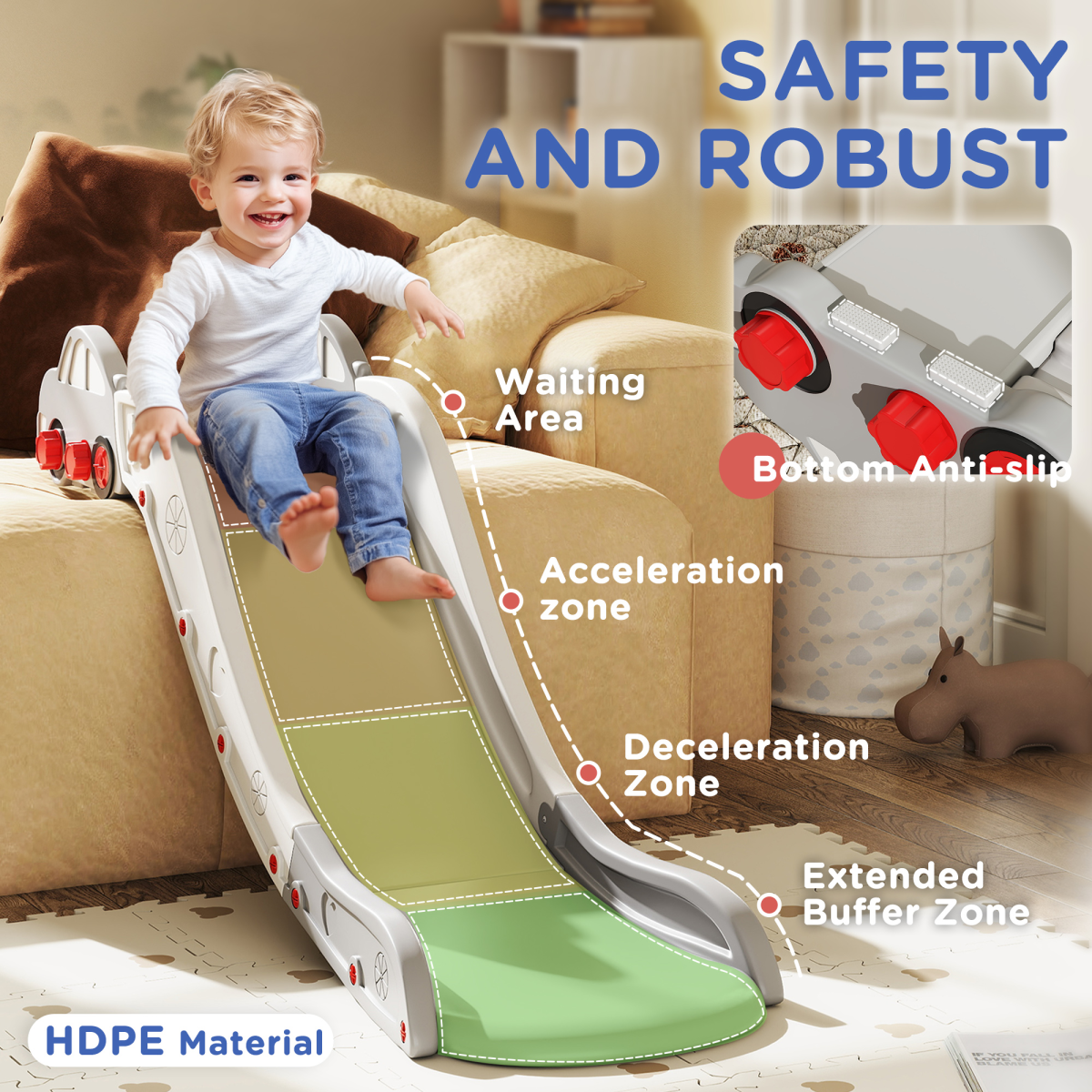 AIYAPLAY Kids Slide for Bed, Sofa, Easy to Assemble, Grey - Image 4
