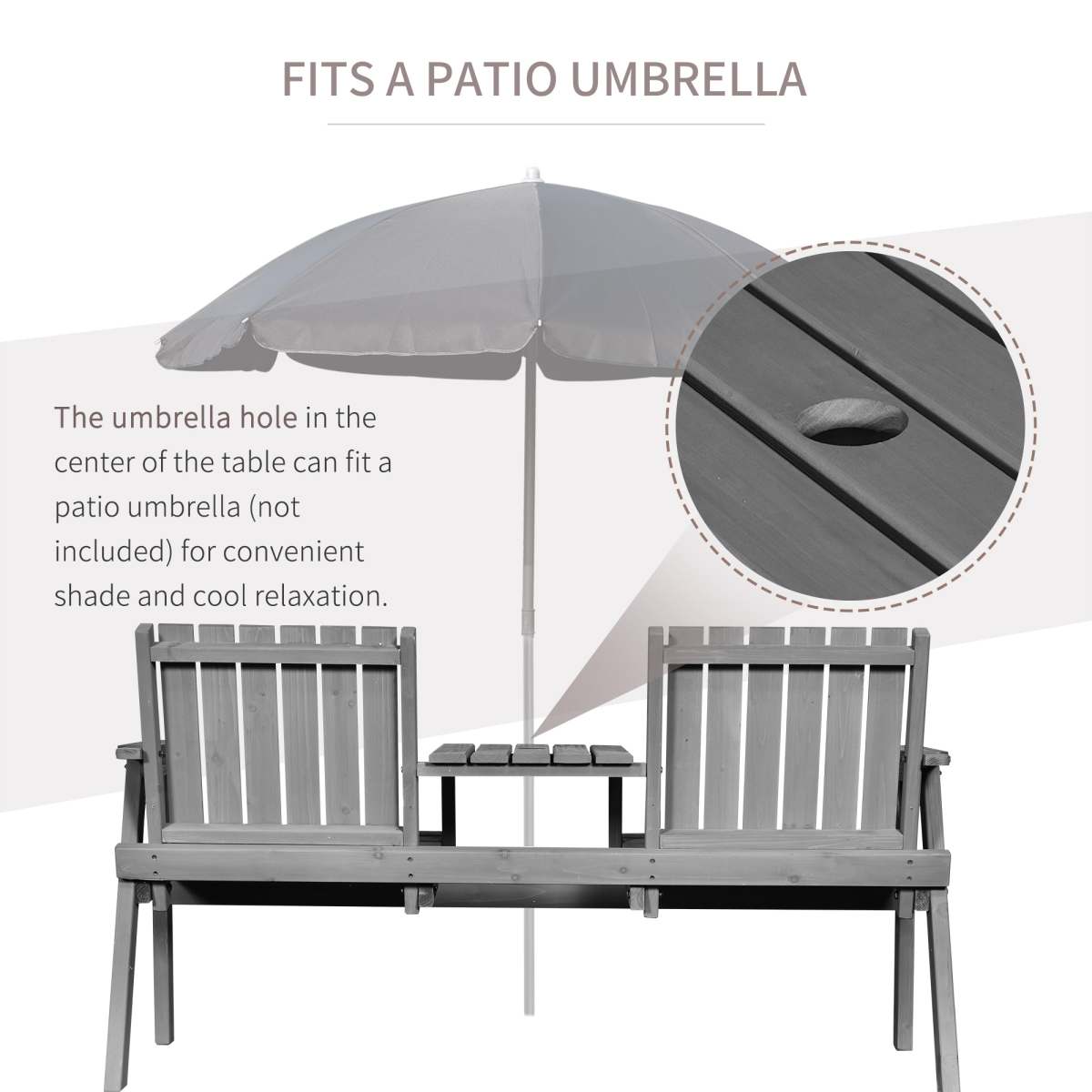 Outdoor 2-Seater Furniture Wooden Garden Bench for Yard, Lawn, Porch, Patio - Image 4