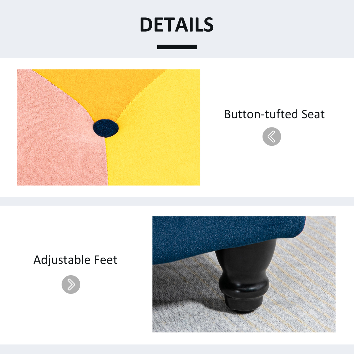 114 x 47 x 47cm Velvet Storage Ottoman, Button-tufted Footstool Box - Image 6