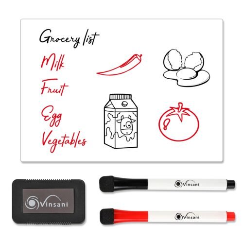 Vinsani A5 Whiteboard w/ 2 Markers and Eraser 0000142