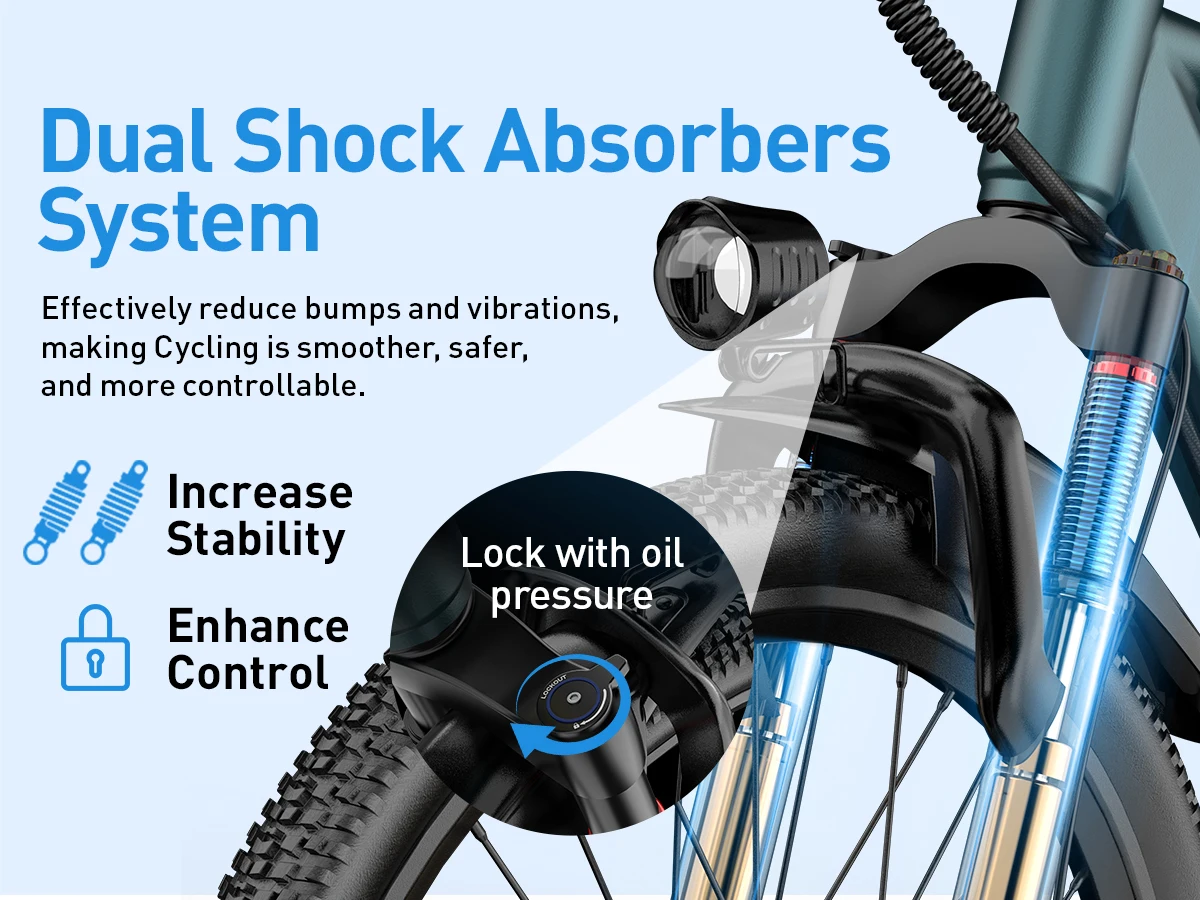 Aairsk GT300 Adult E-bike 250W Motor 36V 10Ah Battery Electric Bike 26 Inch Fat Tire E-Mountain bike Off-road Electric bicycle - Image 15