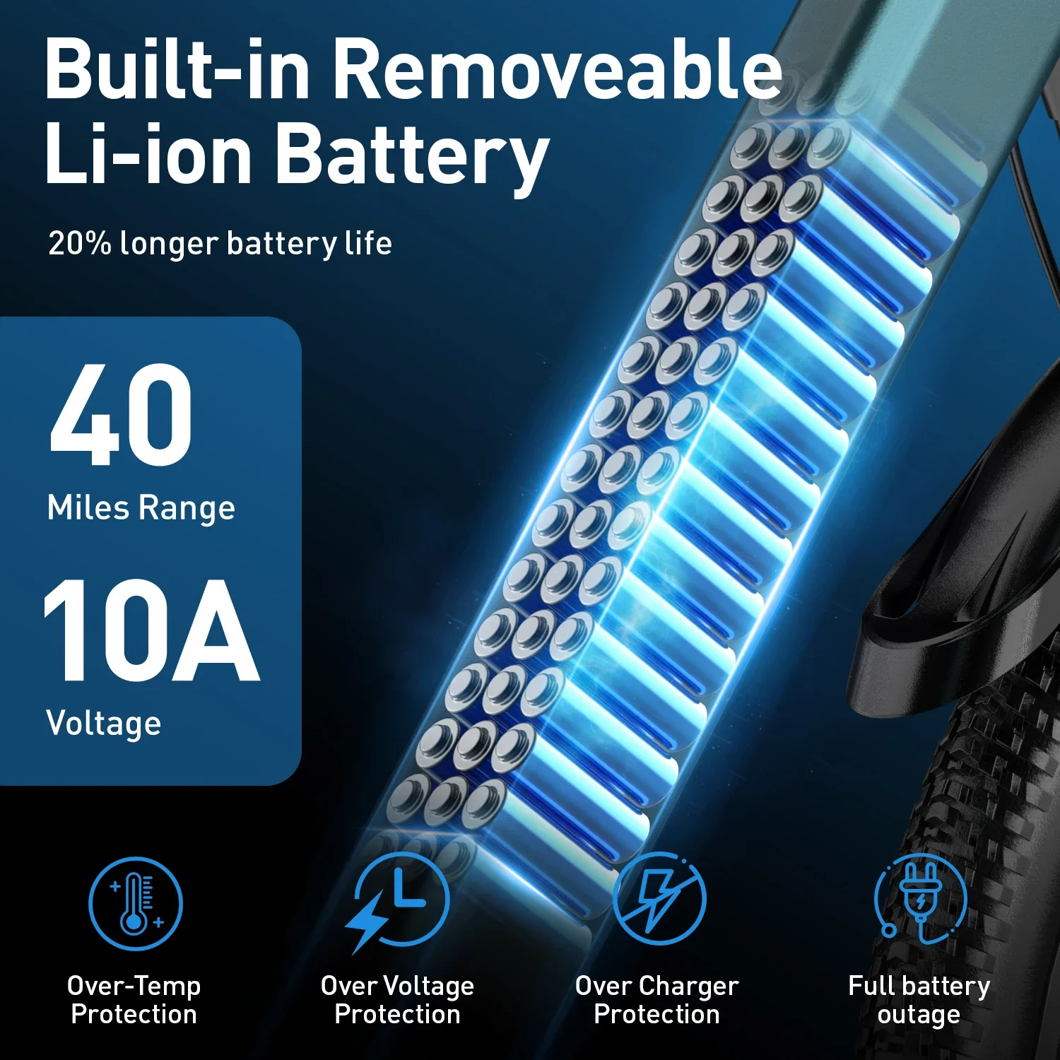 Aairsk GT300 Adult E-bike 250W Motor 36V 10Ah Battery Electric Bike 26 Inch Fat Tire E-Mountain bike Off-road Electric bicycle - Image 3