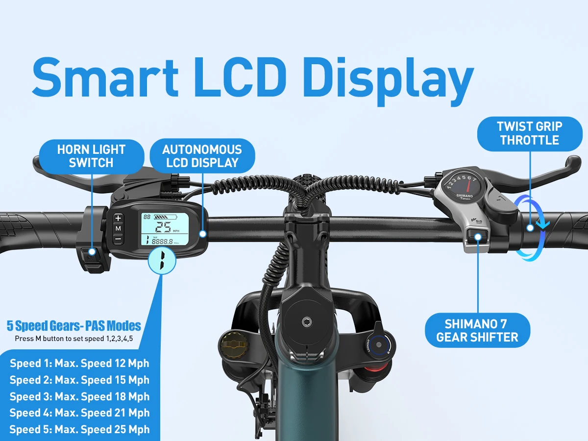 Aairsk GT300 Adult E-bike 250W Motor 36V 10Ah Battery Electric Bike 26 Inch Fat Tire E-Mountain bike Off-road Electric bicycle - Image 17