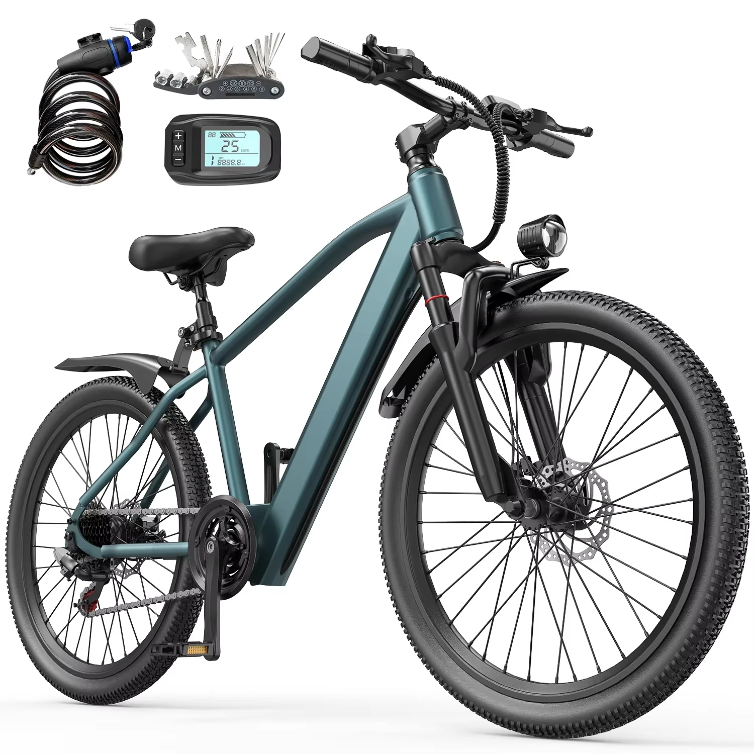 Aairsk GT300 Adult E-bike 250W Motor 36V 10Ah Battery Electric Bike 26 Inch Fat Tire E-Mountain bike Off-road Electric bicycle - Image 7