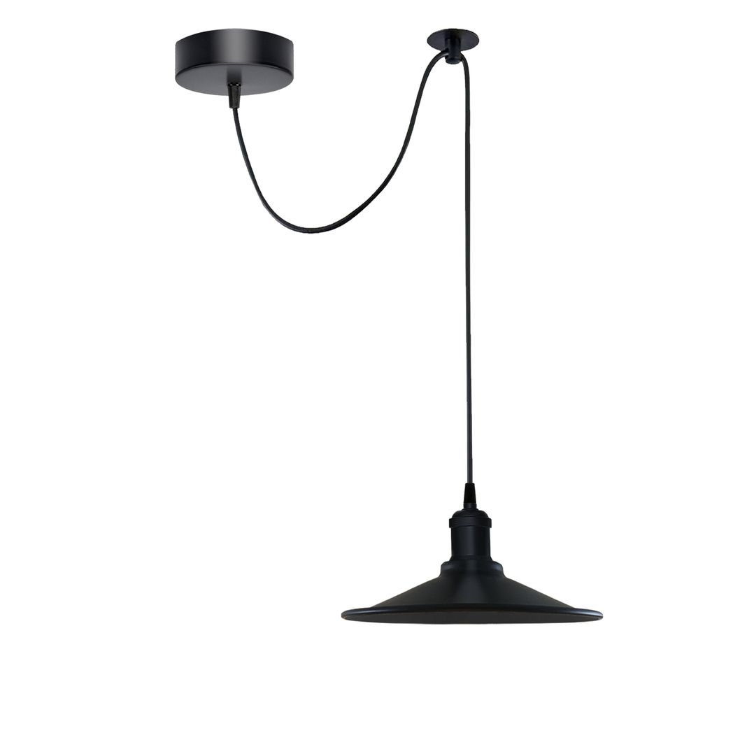 Black Vintage 1 Head Cone shaped shade Ceiling Pendant Light Fitting with Adjustable Cord Hanging Light Fixture - Image 4