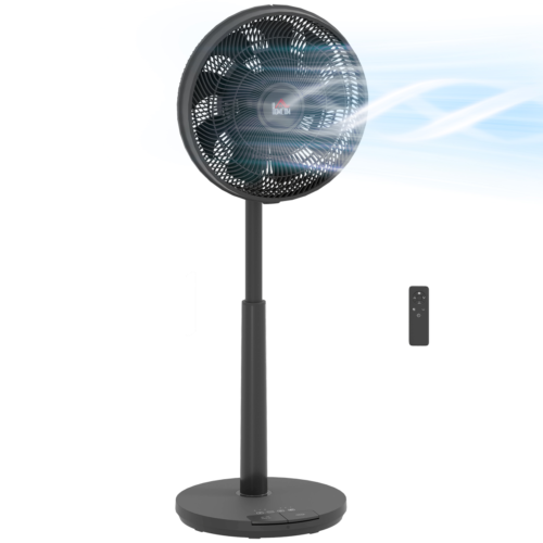 HOMCOM Pedestal Fan with Oscillating, Tilt, Adjustable Height, Timer