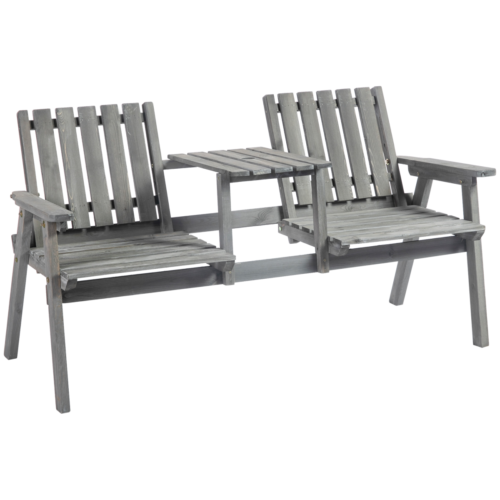 Outdoor 2-Seater Furniture Wooden Garden Bench for Yard, Lawn, Porch, Patio