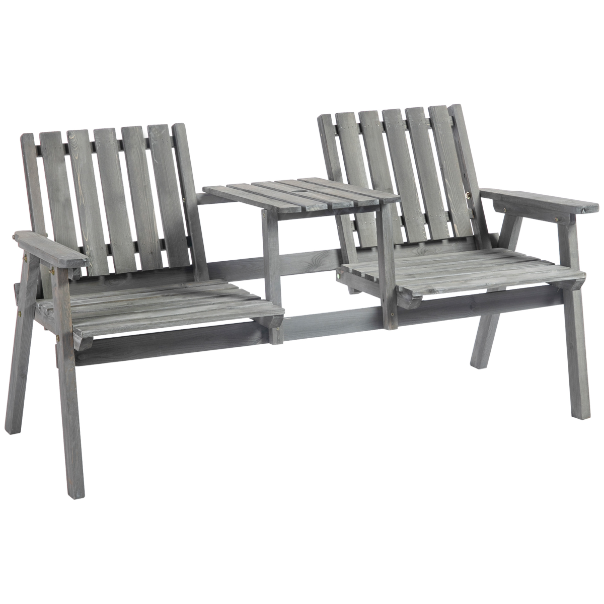 Outdoor 2-Seater Furniture Wooden Garden Bench for Yard, Lawn, Porch, Patio