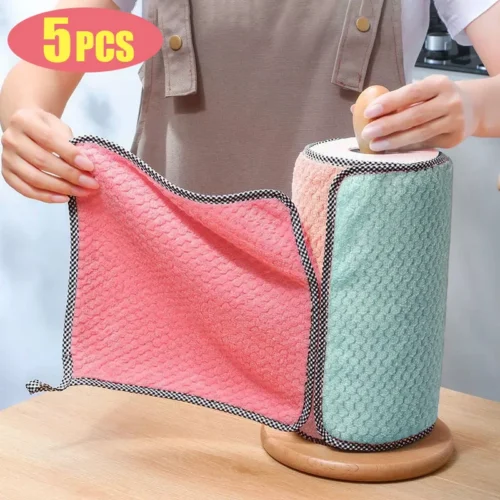 Coral Fleece Kitchen Cleaning Cloths - Soft & Highly Absorbent Towels