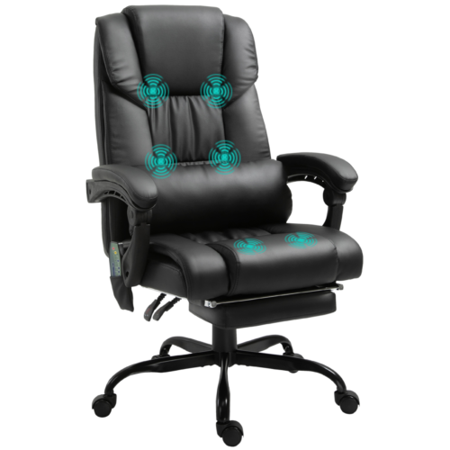 6-Point PU Leather Massage Racing Chair Electric Padded Angle Adjustable Remote