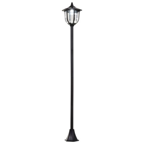 1.77m Tall Free-Standing ABS Garden Solar LED Lamp Post Black
